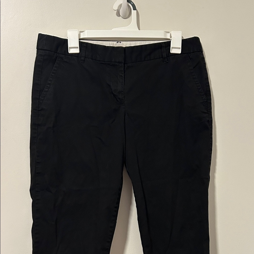 J Crew City Fit Stretch Black Chino Work Career Office Pants Size 10